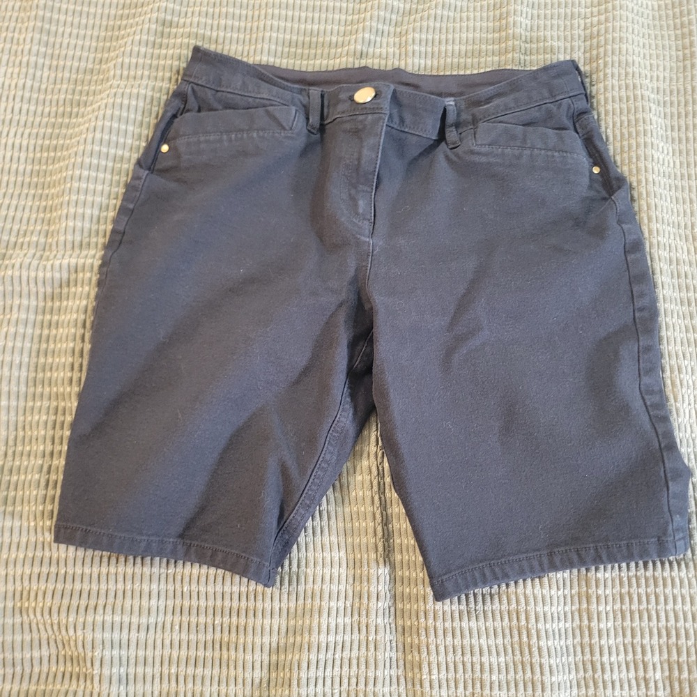 Chico's Women Shorts Size 0 Black Cotton Blend Casual Classic